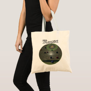 Bolsa Tote Logotipo do nome de Margaret, Lawn Bowls Tote Bag,