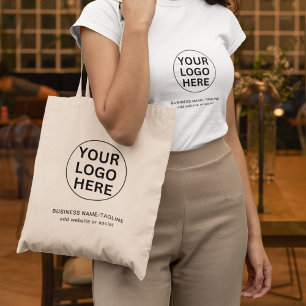 Bolsa Tote Logotipo e texto da empresa com marca personalizad