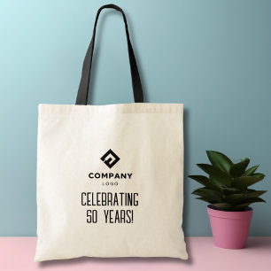 Bolsa Tote Logotipo Empresarial da Empresa Celebrando # Anos