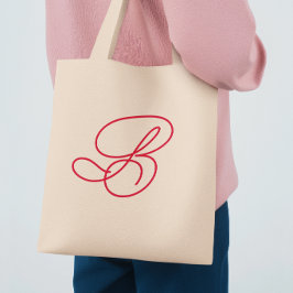 Bolsa Tote Logotipo Inicial de Monograma Elegante