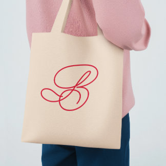 Bolsa Tote Logotipo Inicial de Monograma Elegante