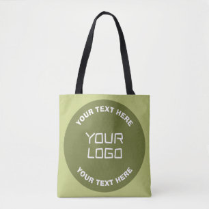Bolsa Tote Logotipo ou design carregado e texto editável em q