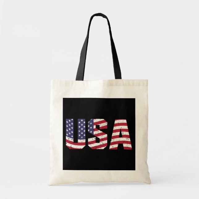 Bolsa Tote Logotipo Patriótico EUA "All American" (Frente)