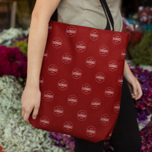 Bolsa Tote Logotipo personalizado Padrão Borgonha Promocional