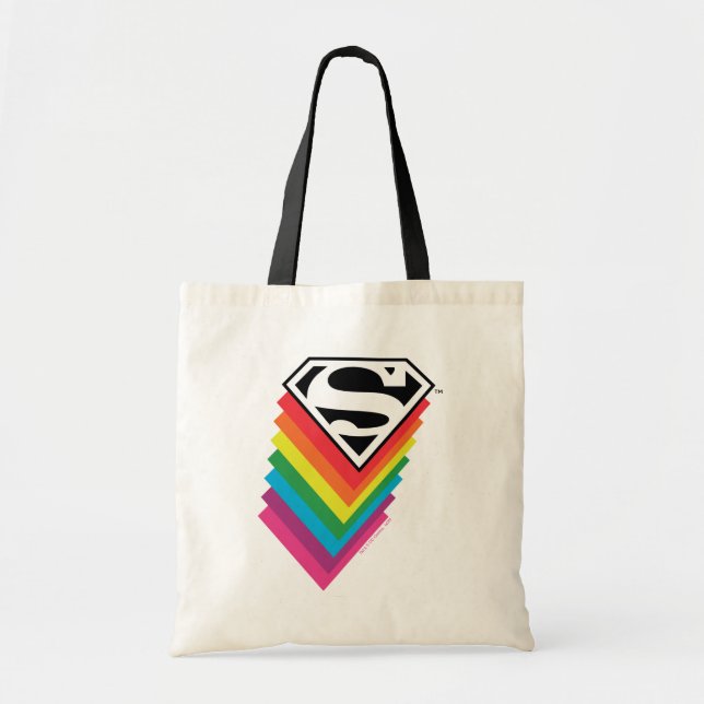 Bolsa Tote Logotipo Rainbow em camadas superiores (Frente)