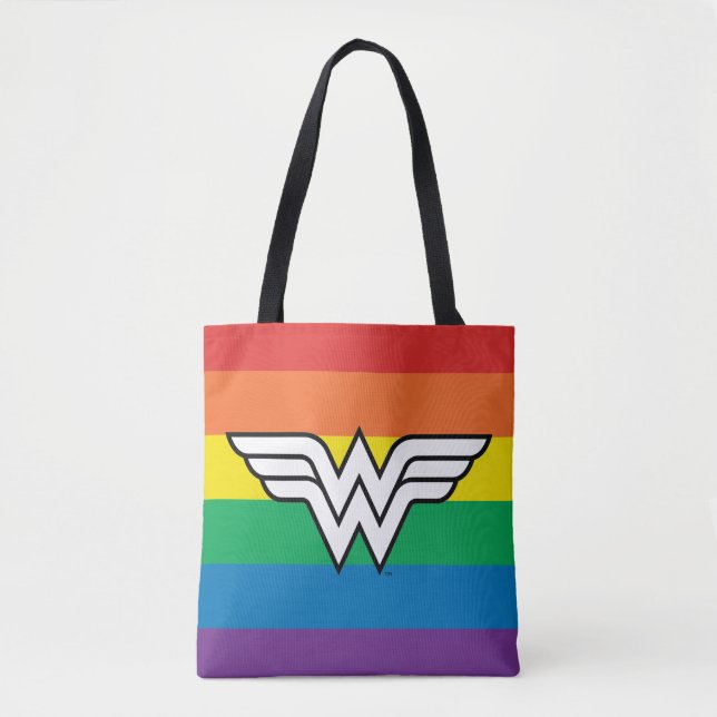 Bolsa Tote Logotipo Rainbow para Mulher Maravilha (Frente)