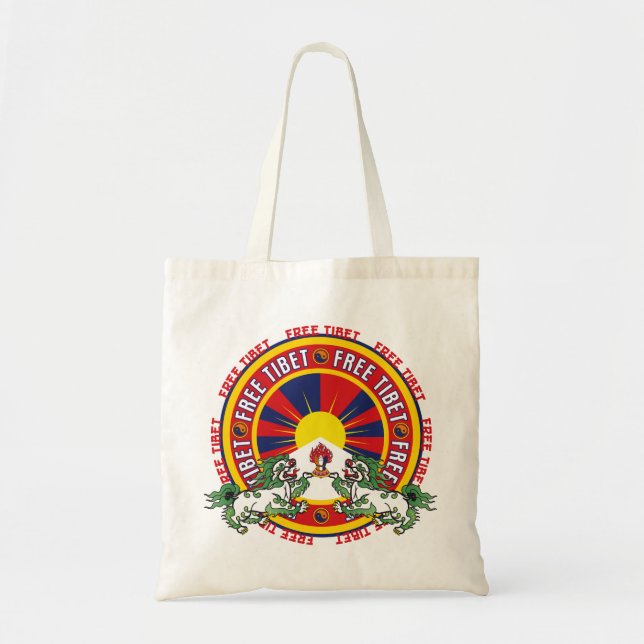Bolsa Tote Logotipo redondo livre de Tibet (Frente)