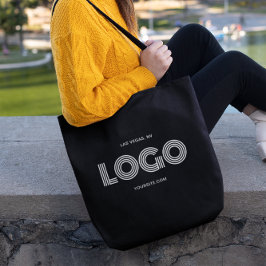 Bolsa Tote Logotipo retangular preto e branco moderno