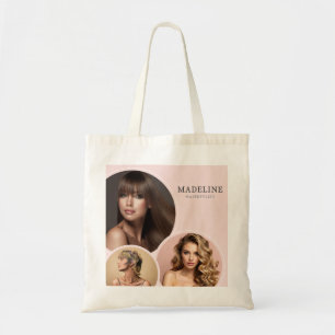 Bolsa Tote Logotipo Rosa Bege Foto 3 Salão de Cabelo