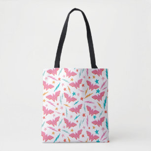 Bolsa Tote Logotipo Rosa da Mulher-Maravilha e Padrão de Relâ
