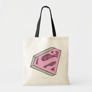 Bolsa Tote Logotipo rosa de Supergirl esboçado