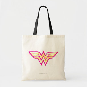 Bolsa Tote Logotipo rosa e amarelo da mulher maravilhosa