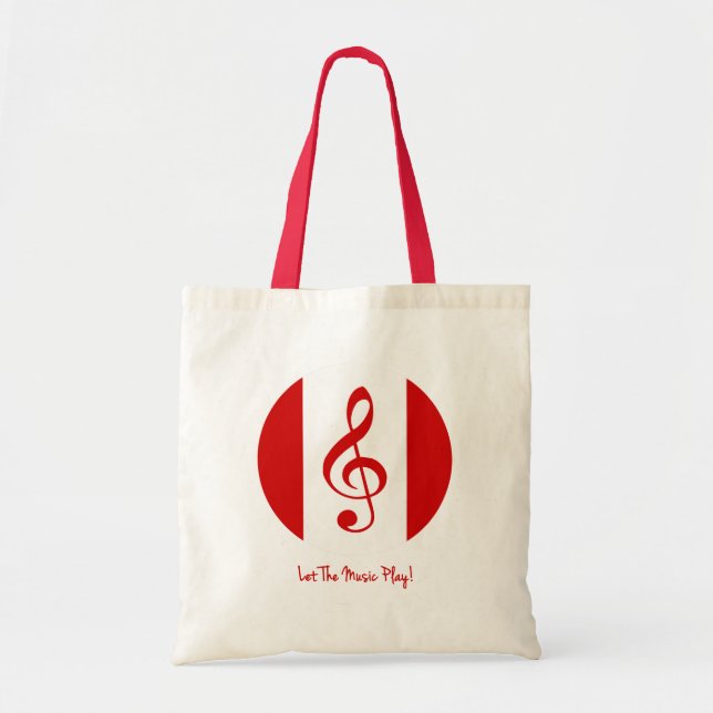 Bolsa Tote Logotipo Scott Ruhs e deixe a música tocar! (Frente)
