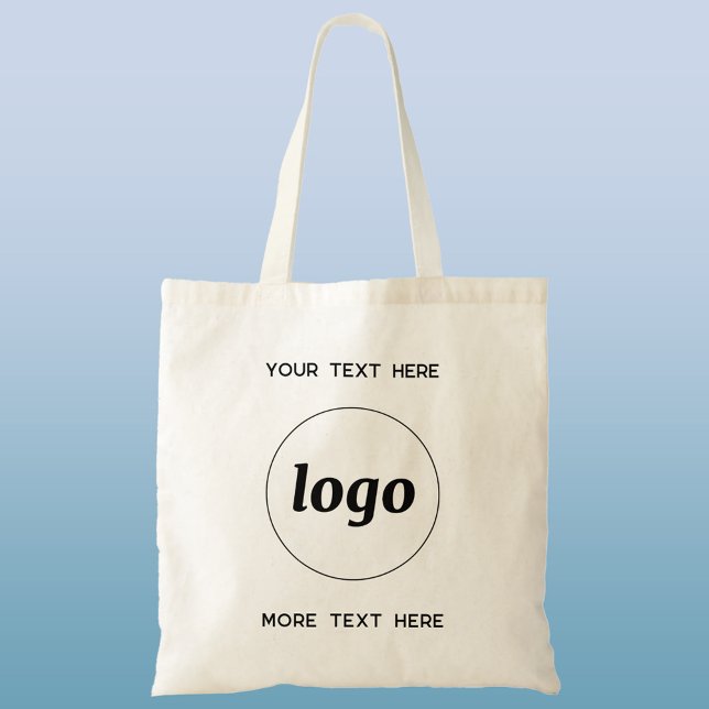 Bolsa Tote Logotipo Simples Com Empresa De Texto (Simple logo with custom text business branding promotional tote bag)