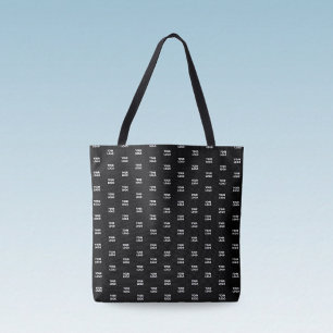 Bolsa Tote Logotipo simples de repetição   Preto