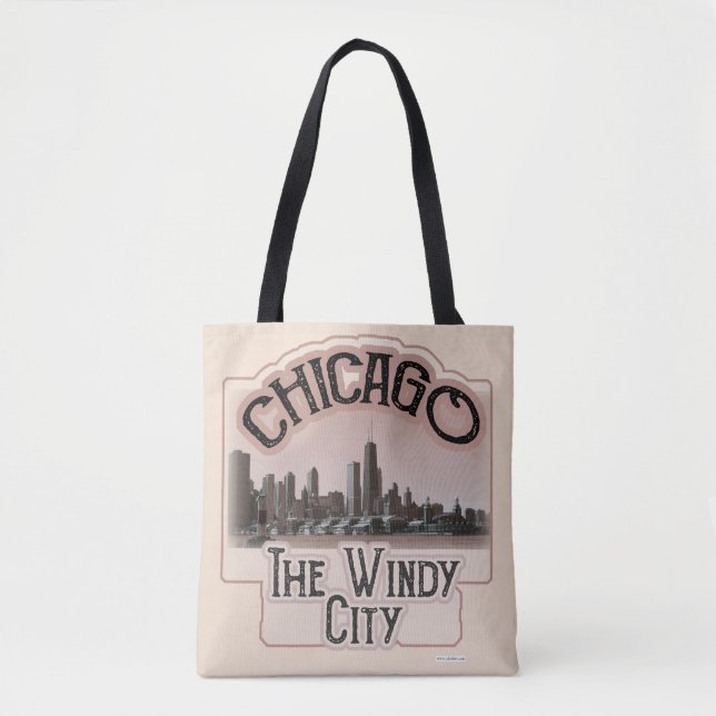 Bolsa Tote Logotipo Turístico Epic Design da cidade de Chicag (Frente)