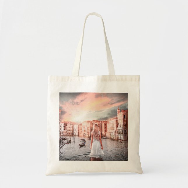 Bolsa Tote Loira Em Veneza Romântica (Frente)