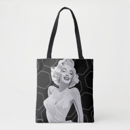 Bolsa Tote Loira monocromática do 50 sobre Hexágonos Negros