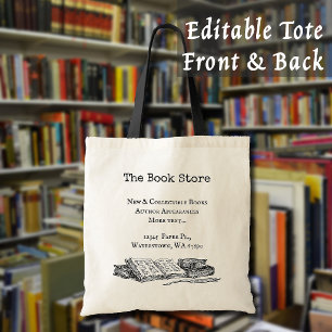 Bolsa Tote Loja de Livros Livros Antigos Editável