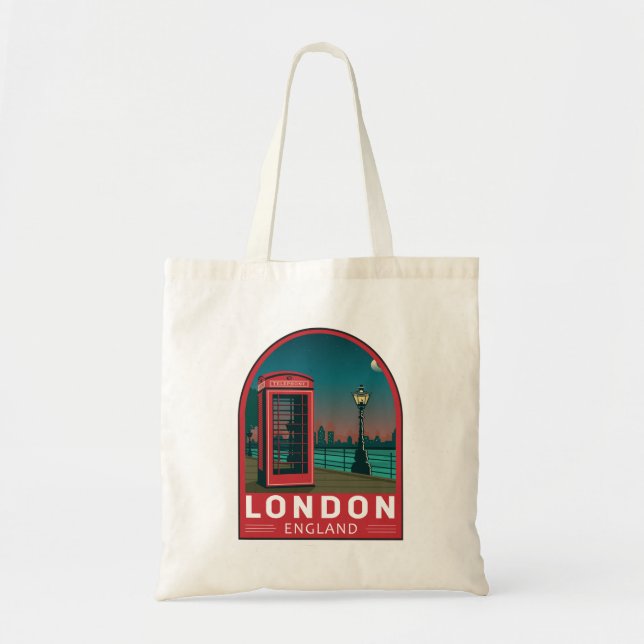 Bolsa Tote London England Retro Viagem Art Vintage (Frente)