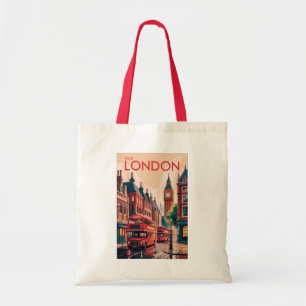 Bolsa Tote London England Viagem Art Vintage