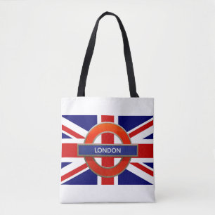 Bolsa Tote London Metro Sign British Flag