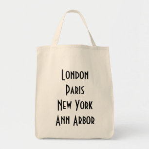 Bolsa Tote Londres Paris New York Ann Arbor