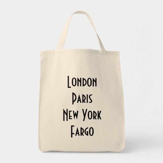 Bolsa Tote Londres Paris New York Fargo (Frente)