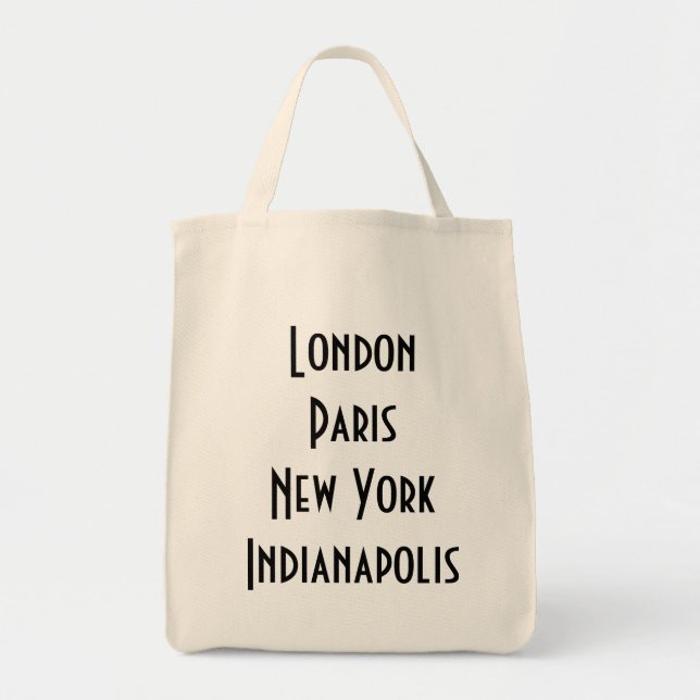 Bolsa Tote Londres Paris New York Indianapolis (Frente)