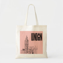 londres vibes tote bag (algodão doce rosa)