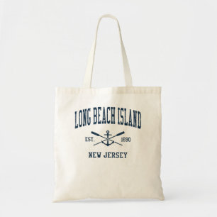 Bolsa Tote Long Beach Island NJ Vintage Marinho cruzado Oars 
