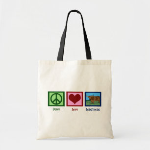 Bolsa Tote Longhorns do amor da paz
