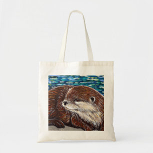 Bolsa Tote Lontra em uma pintura de rocha