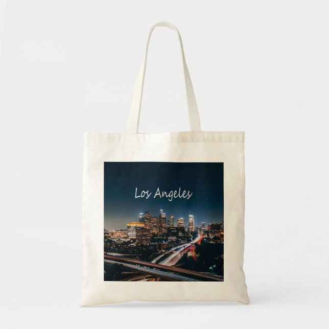 Bolsa Tote Los Angeles California City Skyline à noite (Frente)