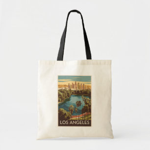 Bolsa Tote Los Angeles Echo Park Lake Viagem Art Vintage