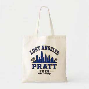 Bolsa Tote Lost Angeles Pratt 2026 Silhueta Varsity Retro Azu