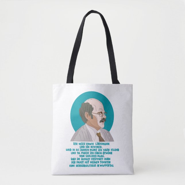 Bolsa Tote Lottogewinner Erwin Lindemann - Loriot - Funny (Frente)