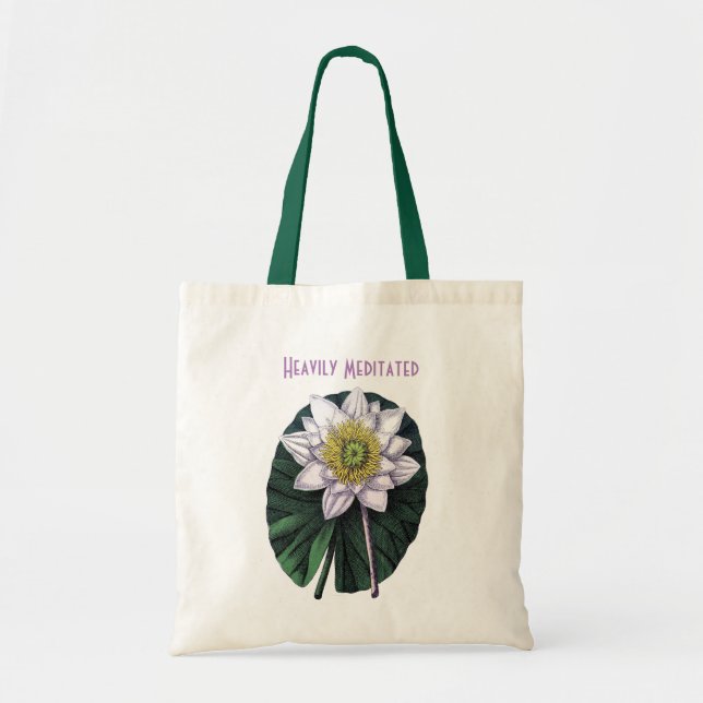 Bolsa Tote Lótus Engraçado Profundamente Meditado (Frente)