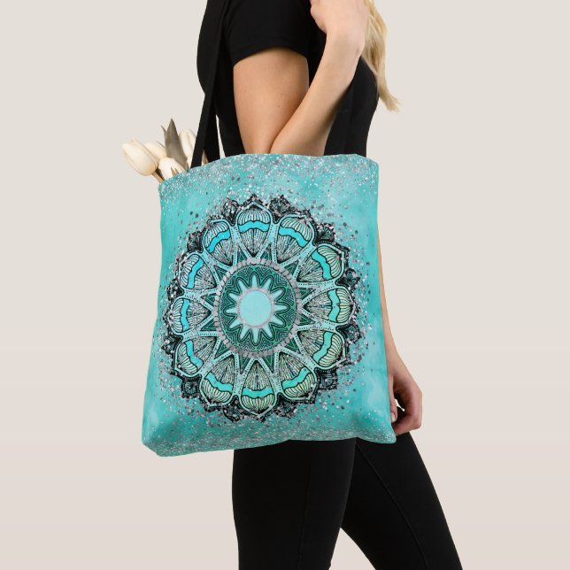 Bolsa Tote Lotus Mandala, galinha (Close Up)