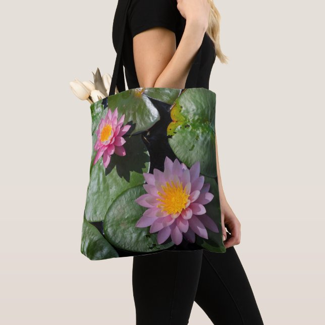 Bolsa Tote Lótus rosa perfeito (Close Up)