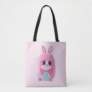 Bolsa Tote "Lou Lou". Uma fofinho, criatura rosa