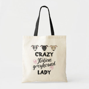 Bolsa Tote Louca italiana Greyhound Senhora Cachorreira Texto