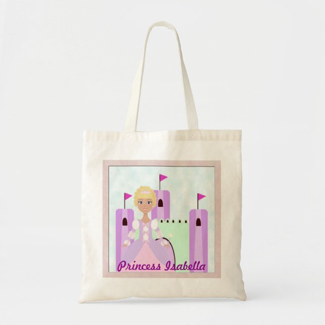 Bolsa Tote Louro personalizado da princesa Castelo Saco 2 (Frente)