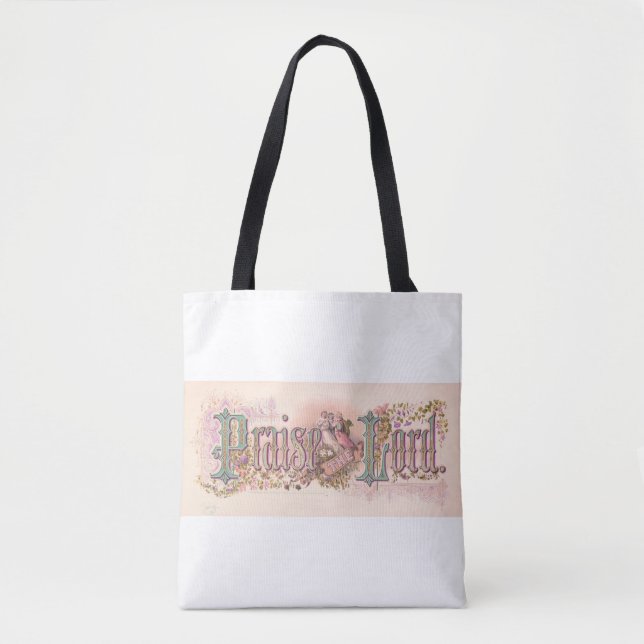 Bolsa Tote "Louvado seja o Senhor" Pastéis Encantadores (Frente)