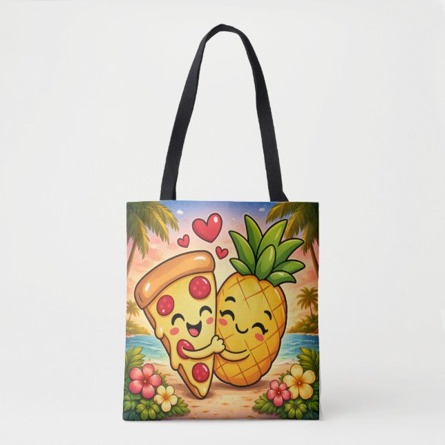 Bolsa Tote Love at First Slice - Pizza Meets Pineapple (Frente)