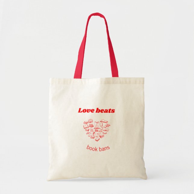 Bolsa Tote Love beats book bans (Frente)