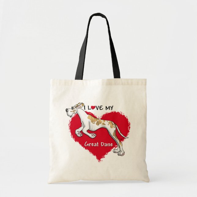 Bolsa Tote Love Brindlequin Great Dane UC (Frente)