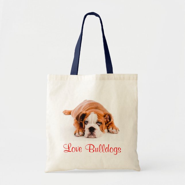 Bolsa Tote Love Bulls Inglês Bulldog Cachorro (Frente)