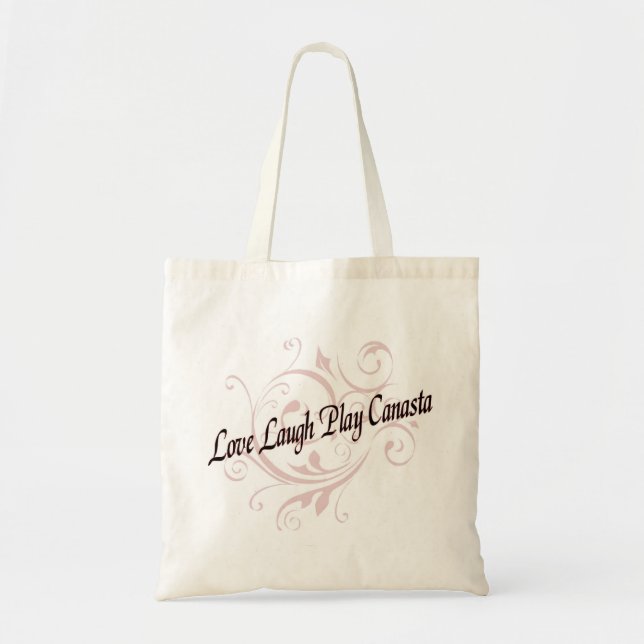 Bolsa Tote Love Laugh Play Canasta Red (Frente)