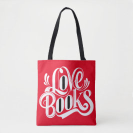 Bolsa Tote Love Livros Design Calliográfico